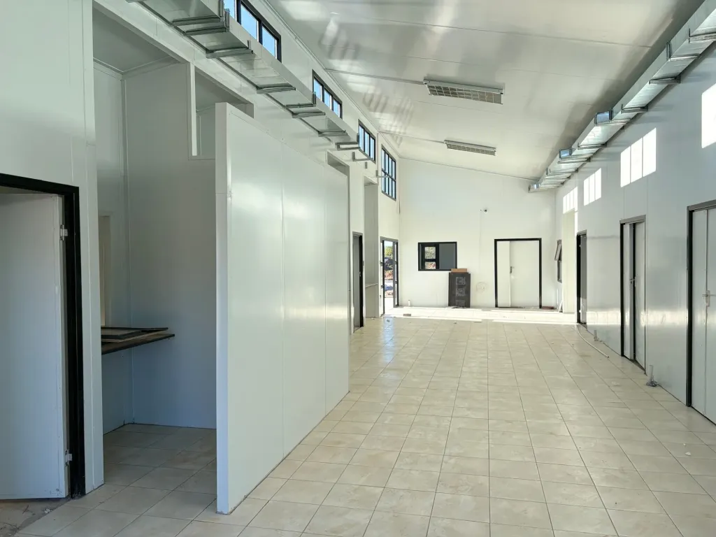 Interior of a prefab building built with structural insulated panels